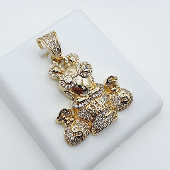 "14K Gold Plated Cubic Zircon Pendant, INUS1BR224 - Picture 6 of 9